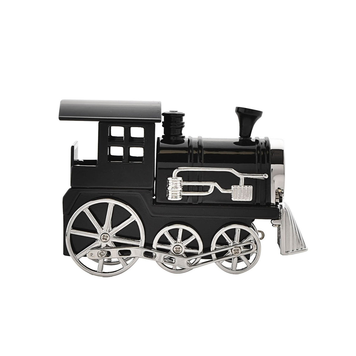 Miniature Steam Train Quartz Metal Mantel Clock - Black