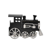Miniature Steam Train Quartz Metal Mantel Clock - Black