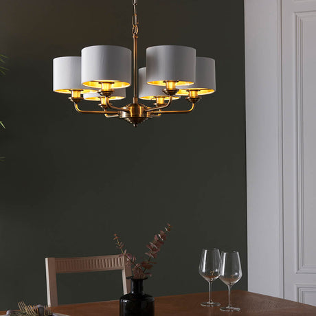 Brenley V2 6 Light Pendant - White & Chrome