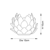 Line drawing of the Aldgrove Table Lamp base, artichoke-shaped ceramic design, showing H 10cm height and Dia 15cm diameter dimensions.