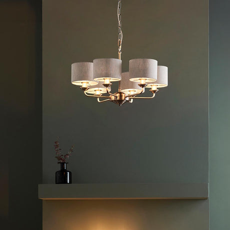Brenley 6 Light Pendant - Brass & Chrome