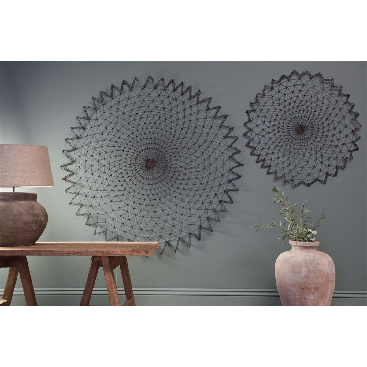 Arna Large Wire Wall Art - Rust