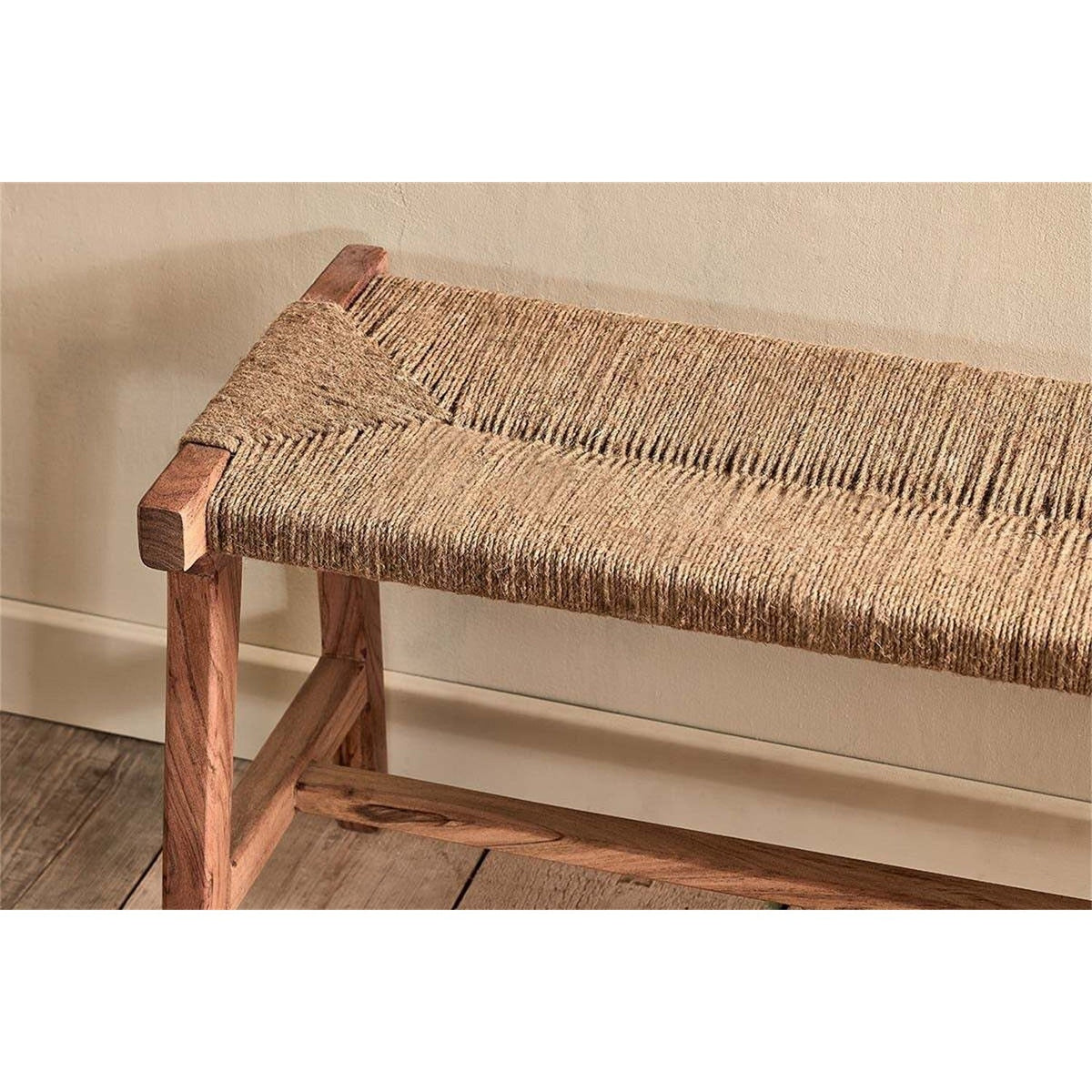 Amhara Acacia & Jute Woven Bench - Natural