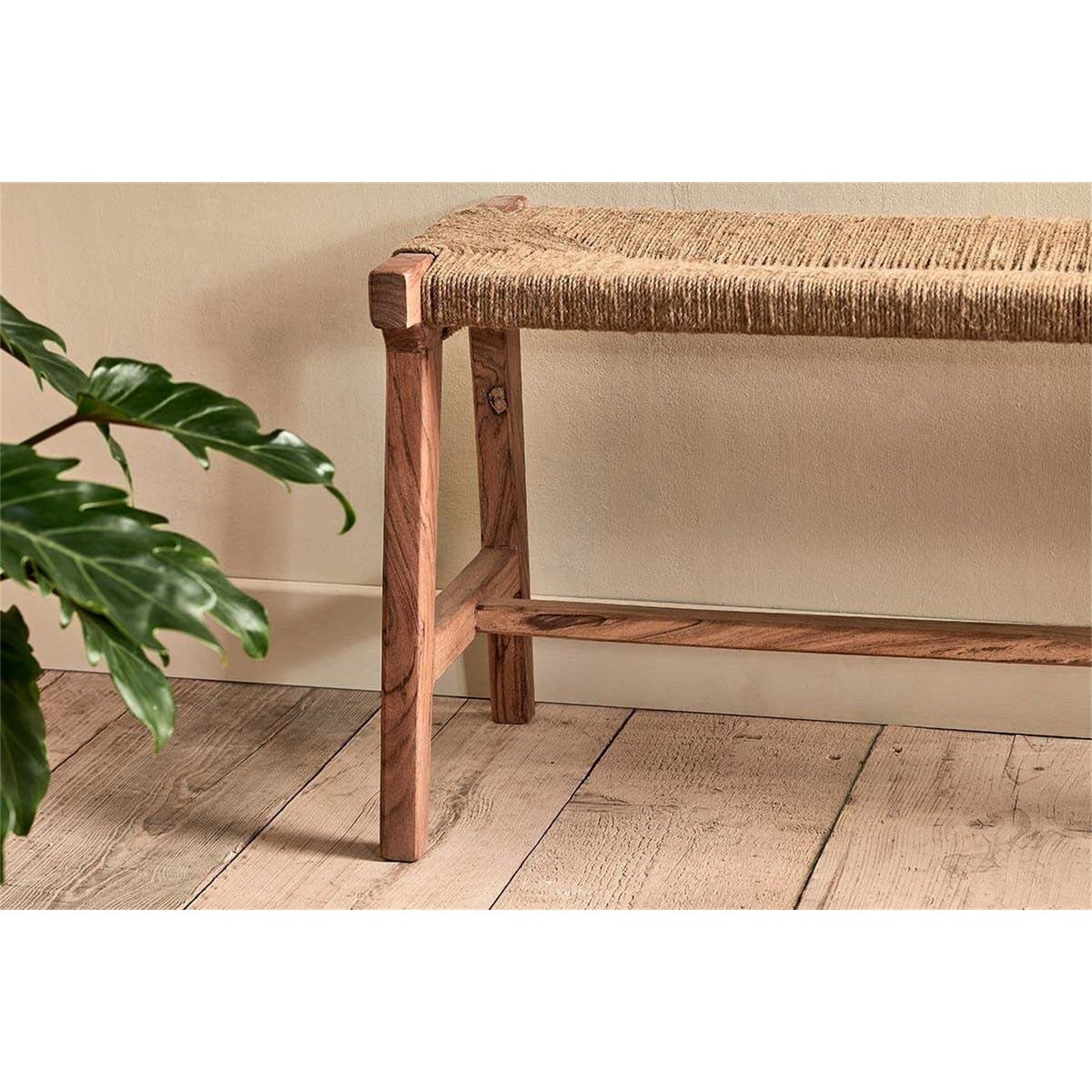 Amhara Acacia & Jute Woven Bench - Natural