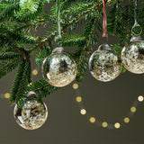 Antique Gold Glass Baubles - Set of 4