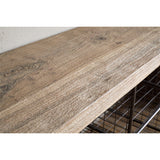 Abha Reclaimed Wood & Iron Storage Bench - Natural