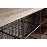 Abha Reclaimed Wood & Iron Storage Bench - Natural