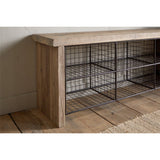 Abha Reclaimed Wood & Iron Storage Bench - Natural
