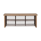 Abha Reclaimed Wood & Iron Storage Bench - Natural