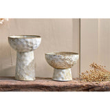 Anjuna Small Footed Reactive Glaze Bowl - White