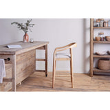 Anbu Mango Wood Upholstered Counter Stool - Natural