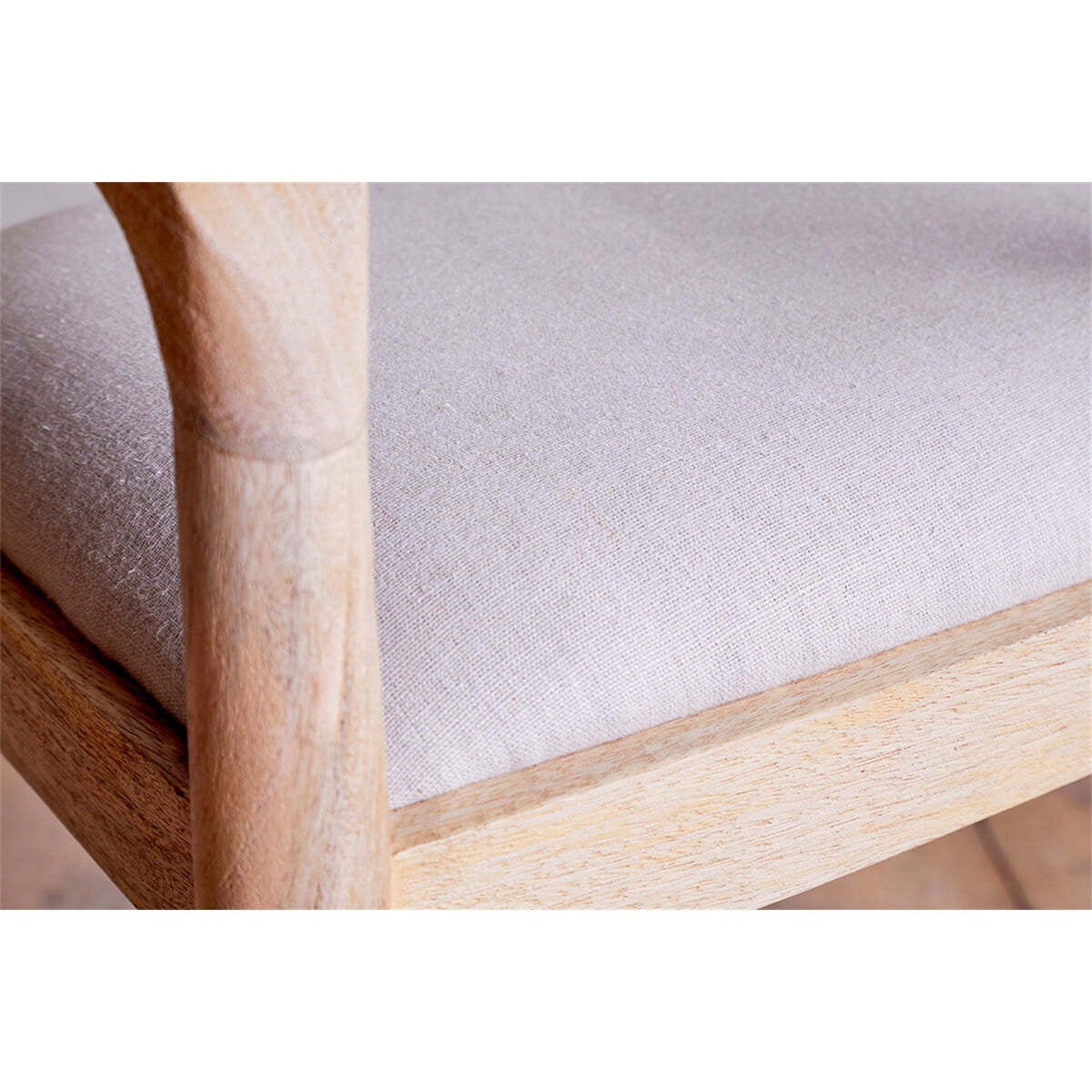 Anbu Mango Wood Upholstered Counter Stool - Natural