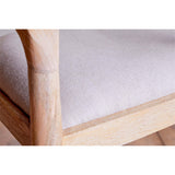 Anbu Mango Wood Upholstered Counter Stool - Natural