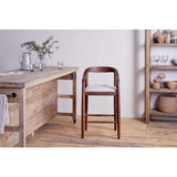 Anbu Acacia Upholstered Counter Stool - Washed Walnut