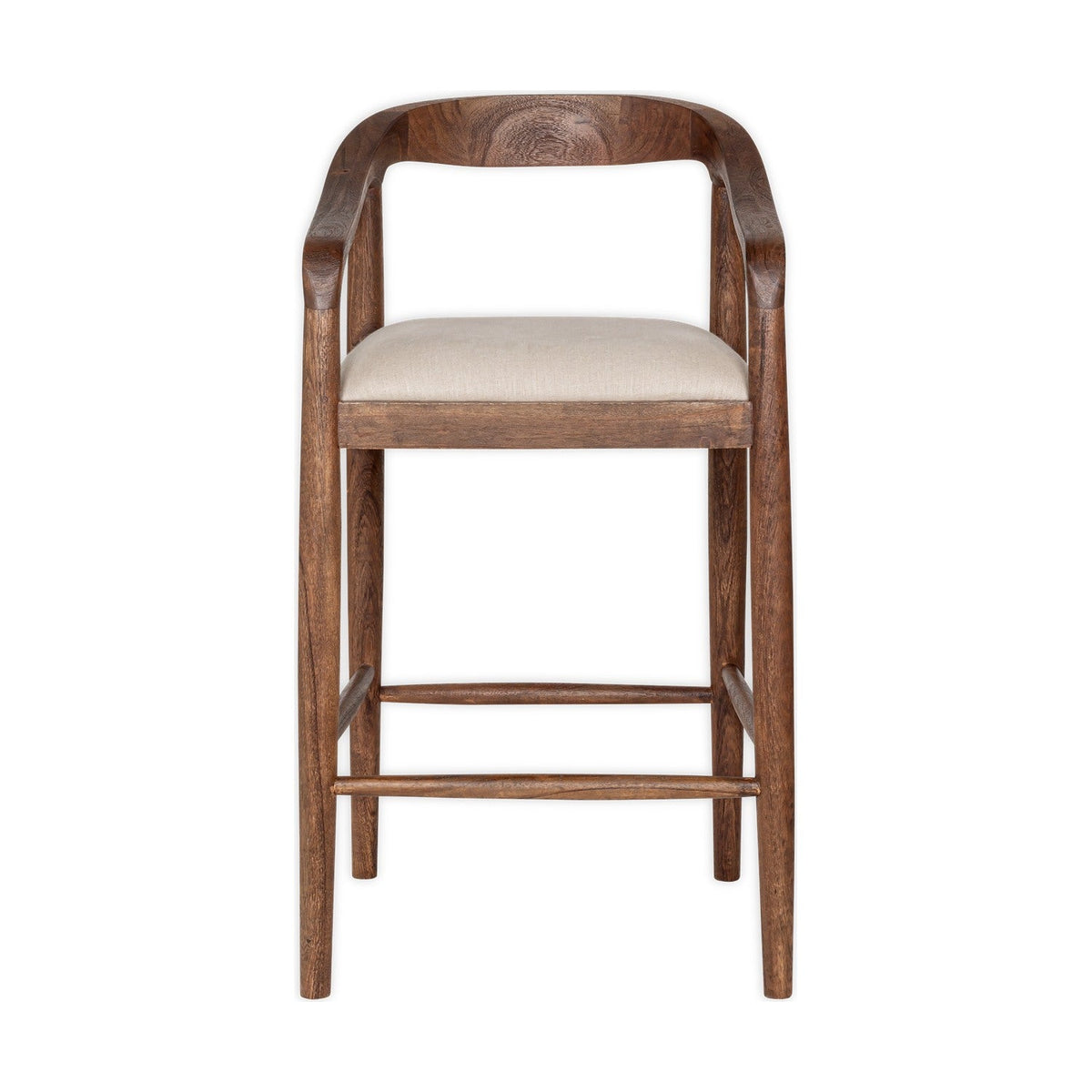 Anbu Acacia Upholstered Counter Stool - Washed Walnut