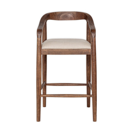 Anbu Acacia Upholstered Counter Stool - Washed Walnut