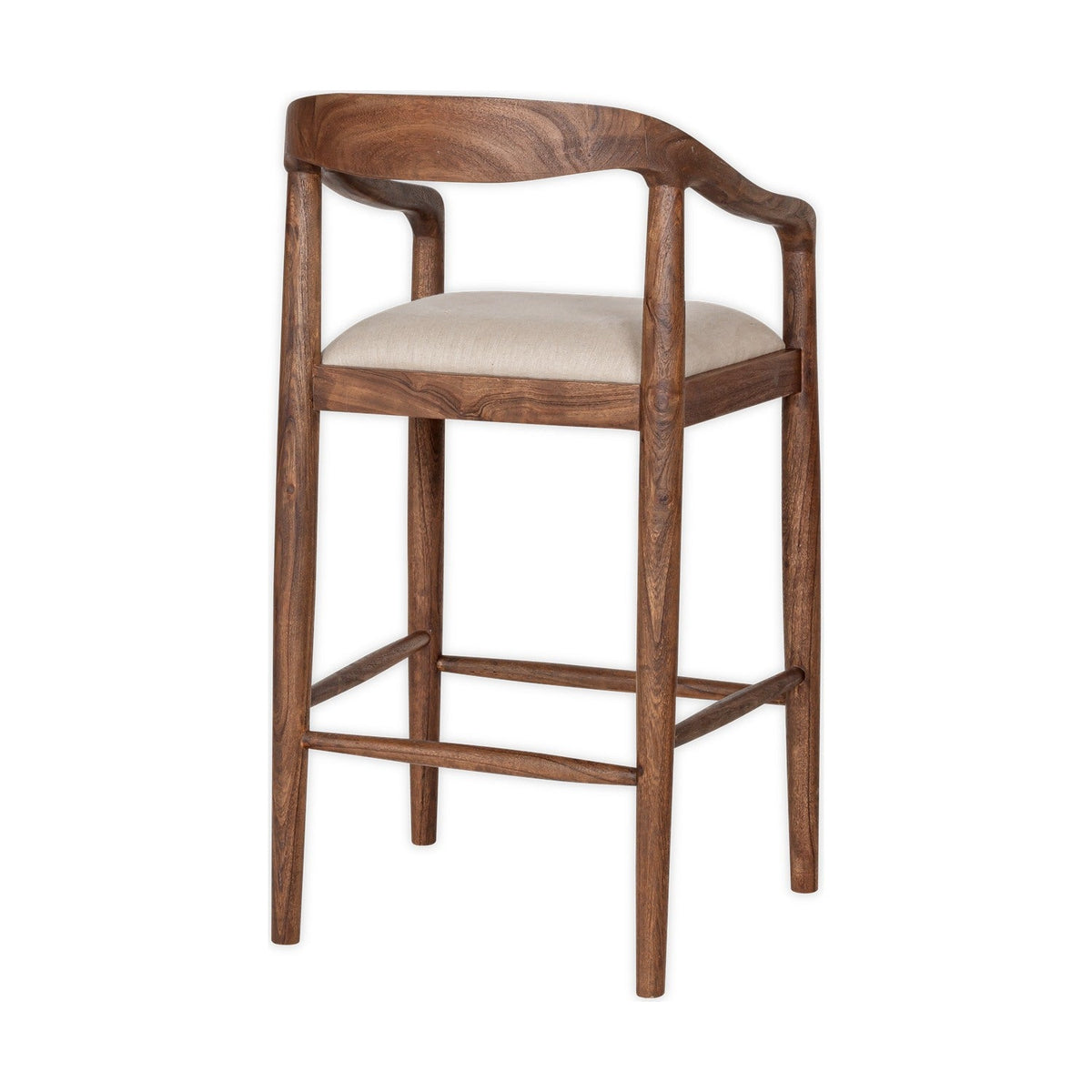 Anbu Acacia Upholstered Counter Stool - Washed Walnut