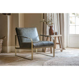 Adra Leather & Brass Armchair - Moss Green