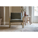 Adra Leather & Brass Armchair - Moss Green