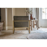 Adra Leather & Brass Armchair - Moss Green