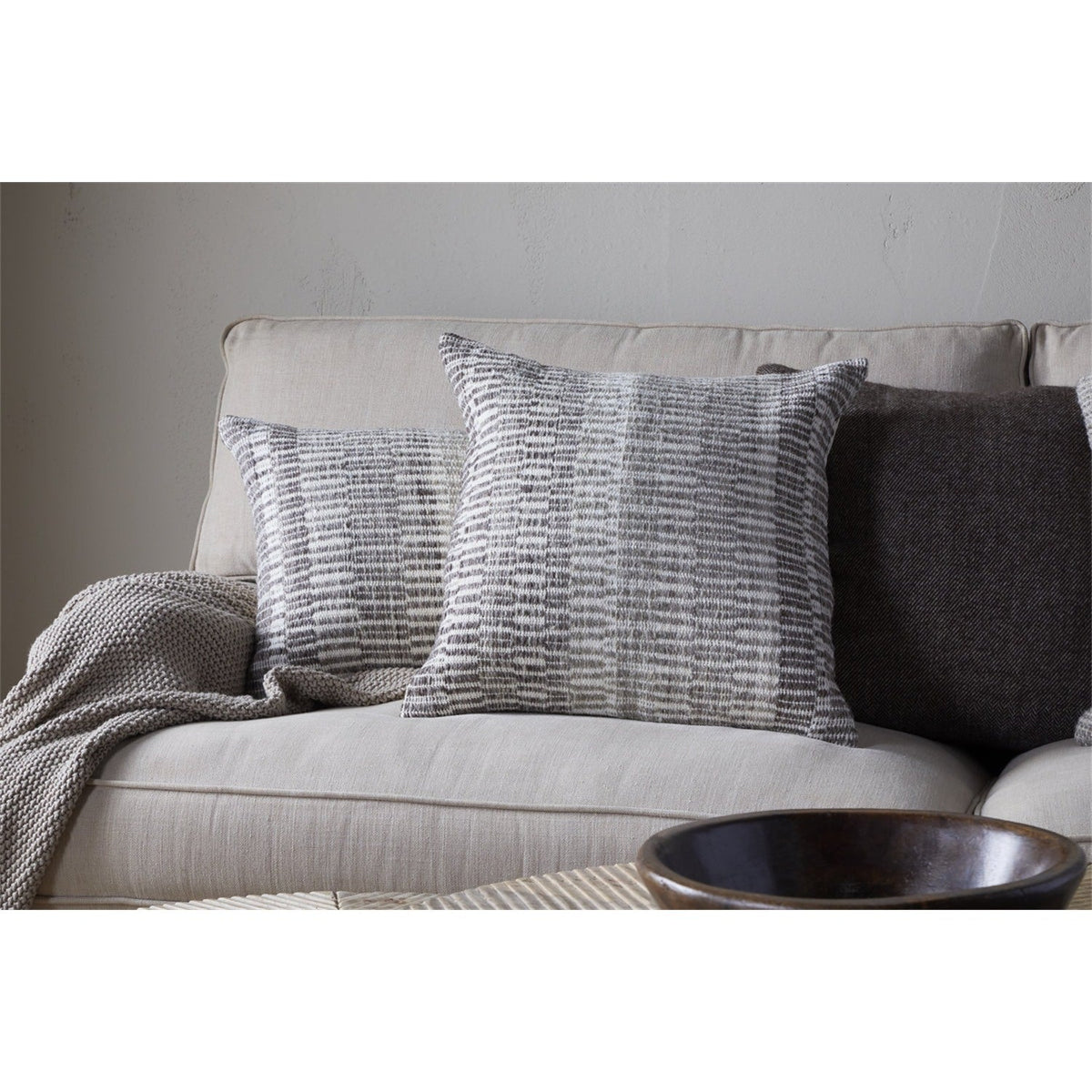 Aahna 50 x 50cm Wool Cushion Cover - Charcoal