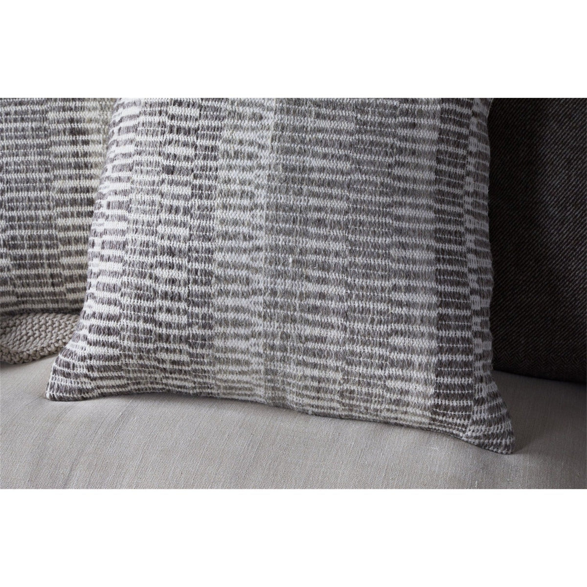 Aahna 50 x 50cm Wool Cushion Cover - Charcoal