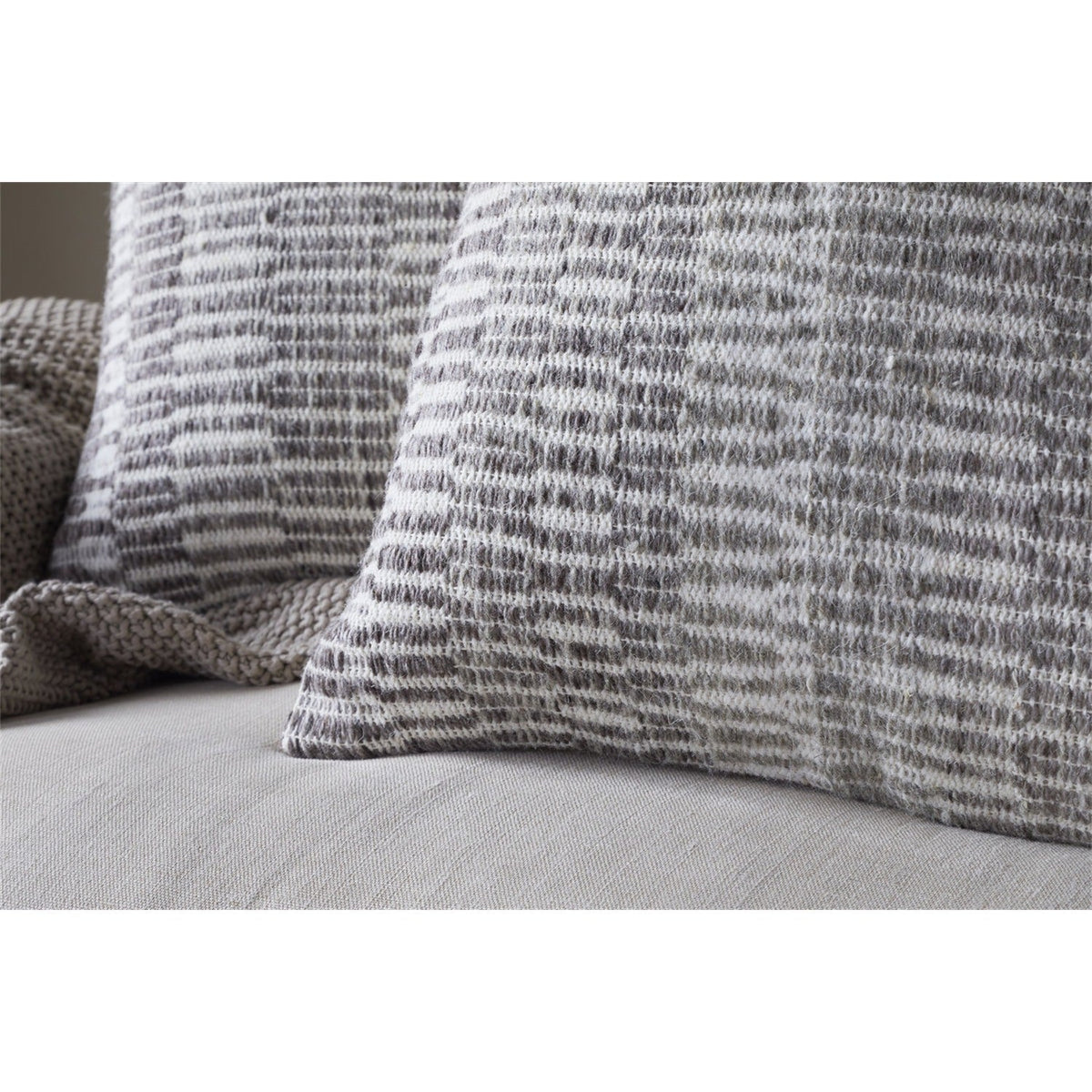 Aahna 50 x 50cm Wool Cushion Cover - Charcoal