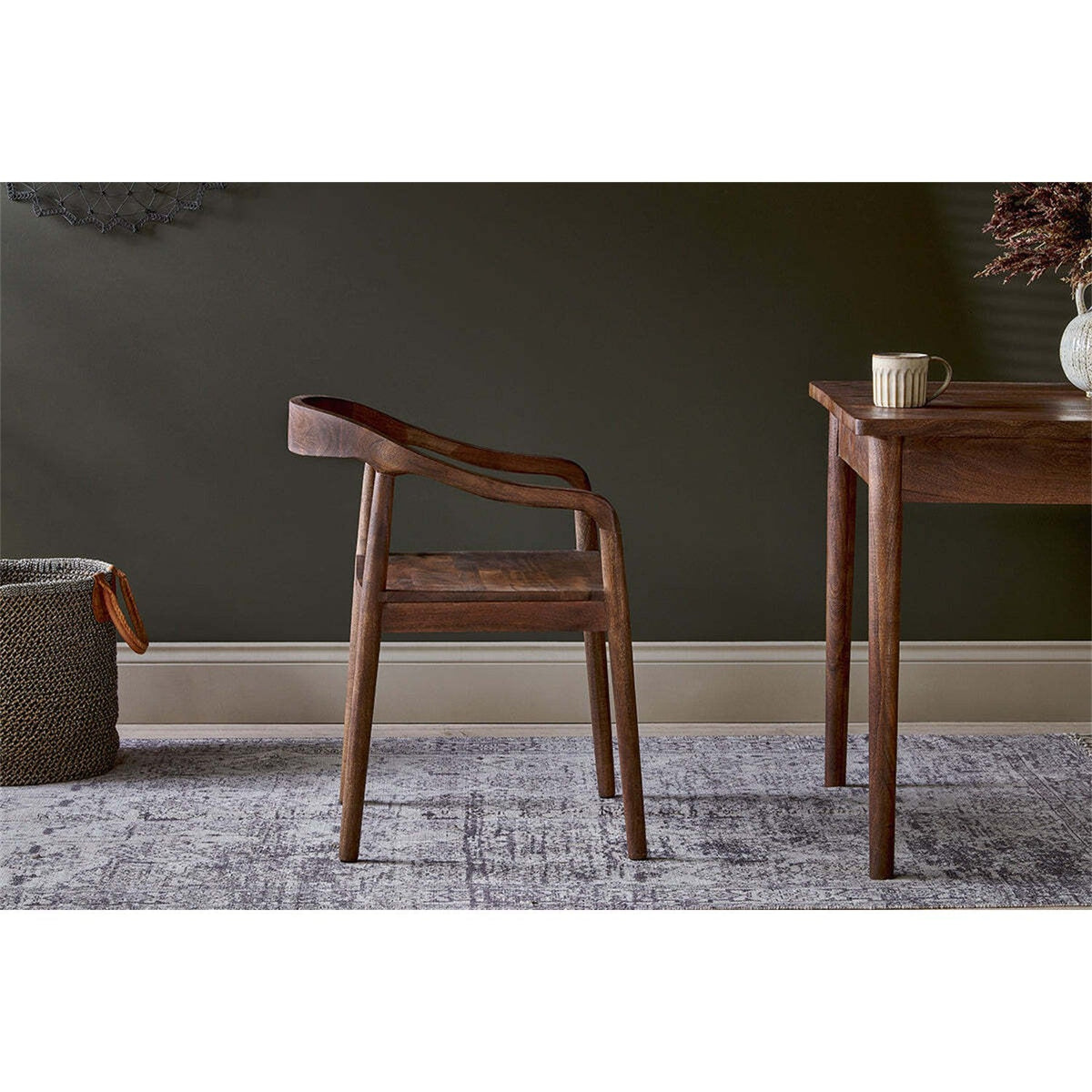 Anbu Acacia Dining Chair - Washed Walnut