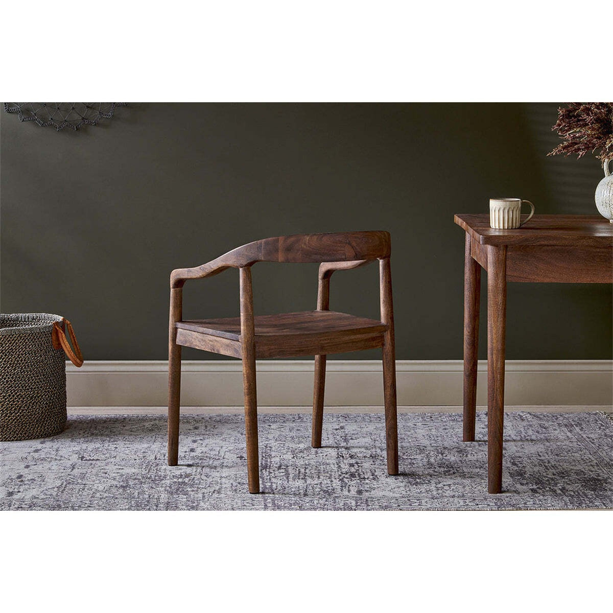 Anbu Acacia Dining Chair - Washed Walnut
