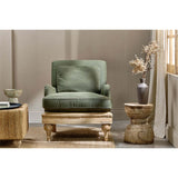 Abe Deconstructed Linen Armchair - Olive