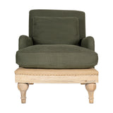 Abe Deconstructed Linen Armchair - Olive