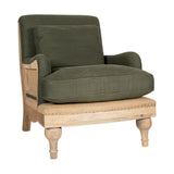 Abe Deconstructed Linen Armchair - Olive