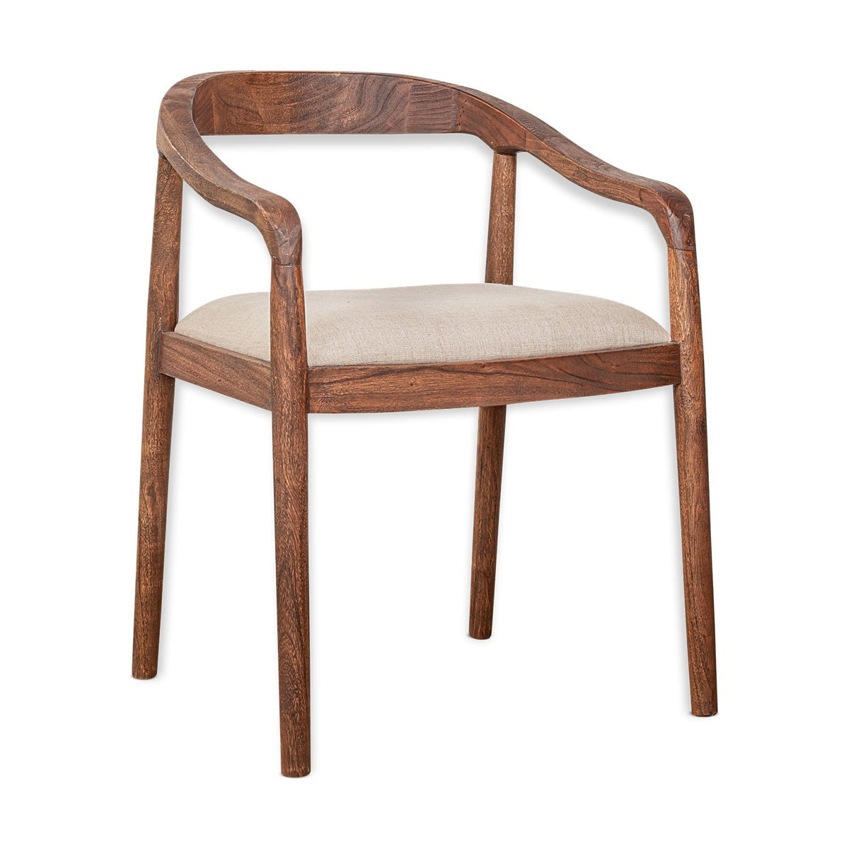 Anbu Acacia Upholstered Dining Chair - Washed Walnut