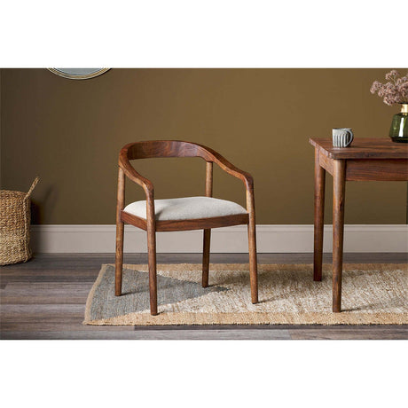Anbu Acacia Upholstered Dining Chair - Washed Walnut
