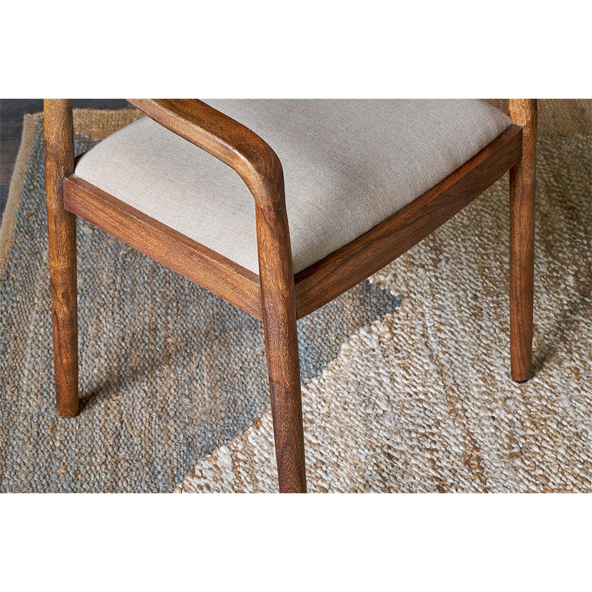 Anbu Acacia Upholstered Dining Chair - Washed Walnut