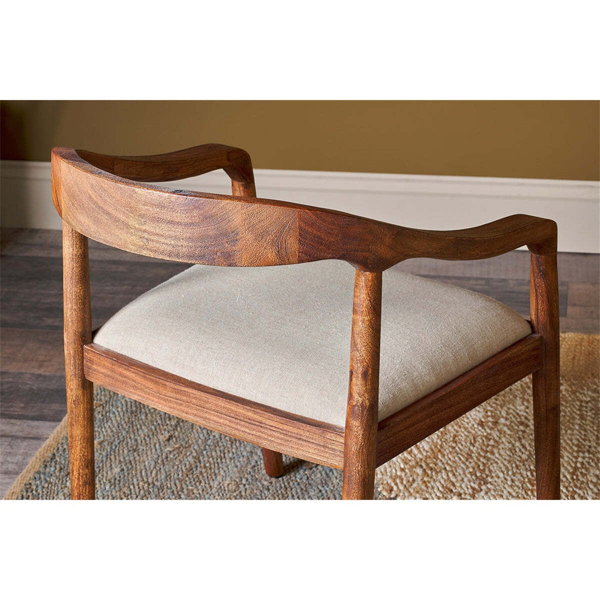 Anbu Acacia Upholstered Dining Chair - Washed Walnut