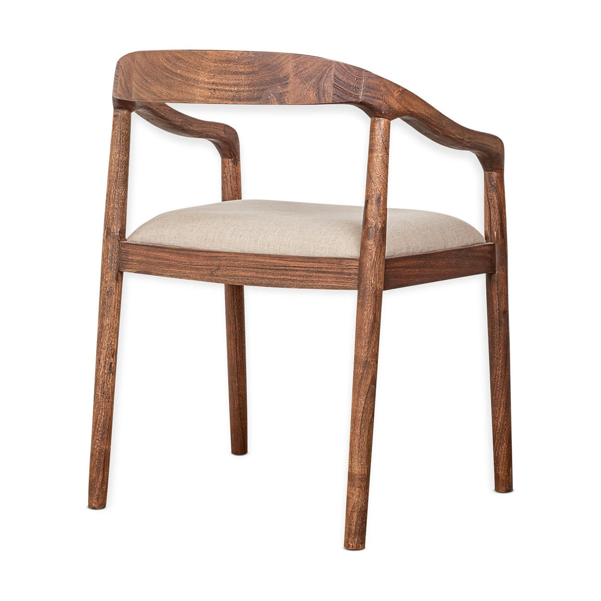 Anbu Acacia Upholstered Dining Chair - Washed Walnut