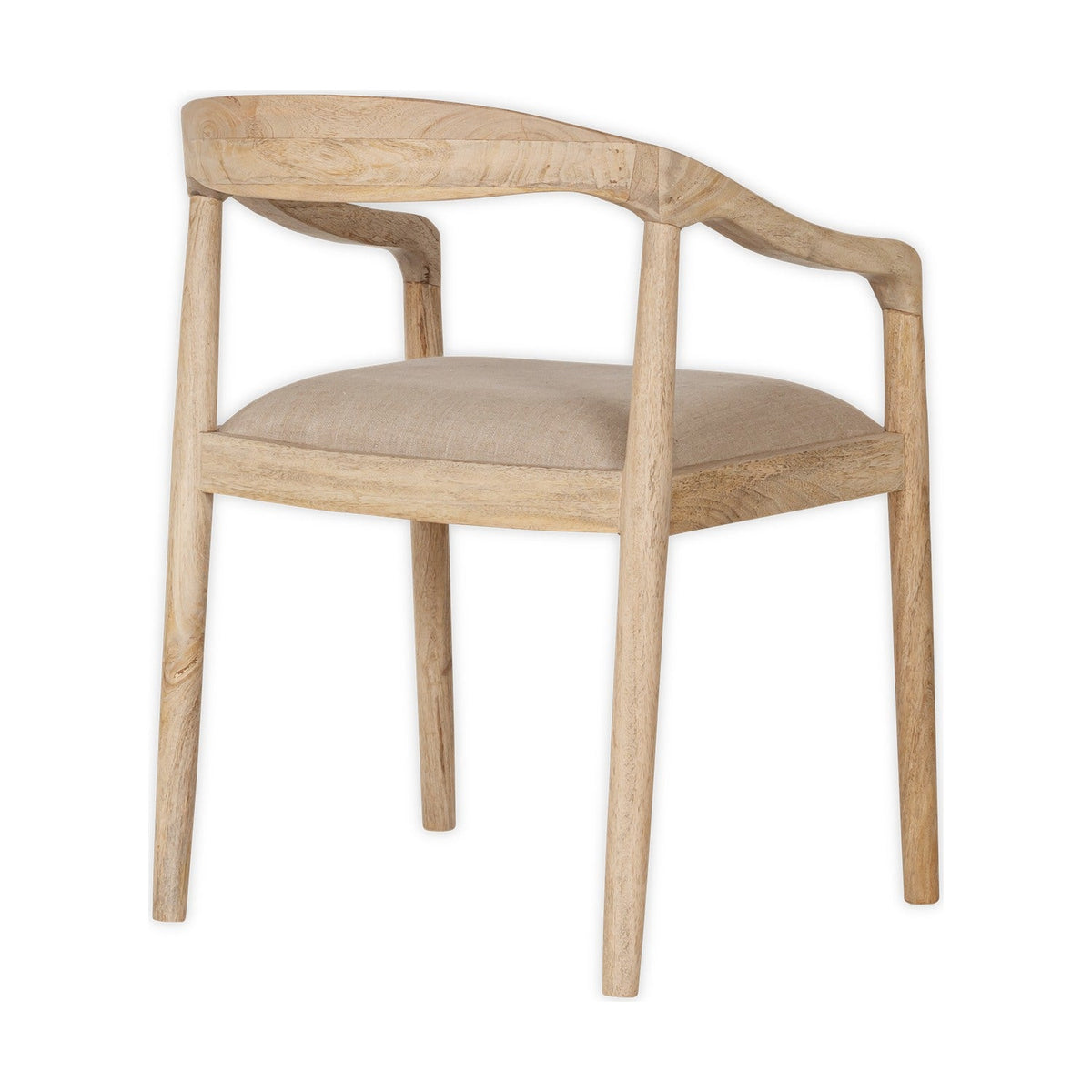 Anbu Mango Wood Upholstered Dining Chair - Natural