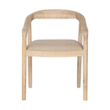 Anbu Mango Wood Upholstered Dining Chair - Natural