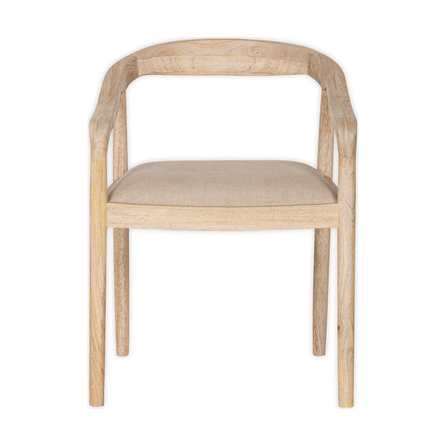 Anbu Mango Wood Upholstered Dining Chair - Natural