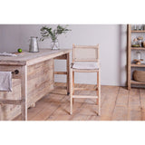Aamani Mango Wood Cord Back Counter Stool - Natural