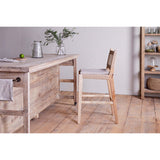 Aamani Mango Wood Cord Back Counter Stool - Natural