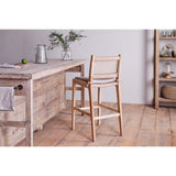 Aamani Mango Wood Cord Back Counter Stool - Natural
