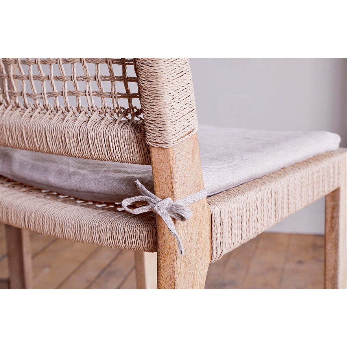 Aamani Mango Wood Cord Back Counter Stool - Natural