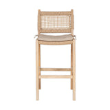 Aamani Mango Wood Cord Back Counter Stool - Natural