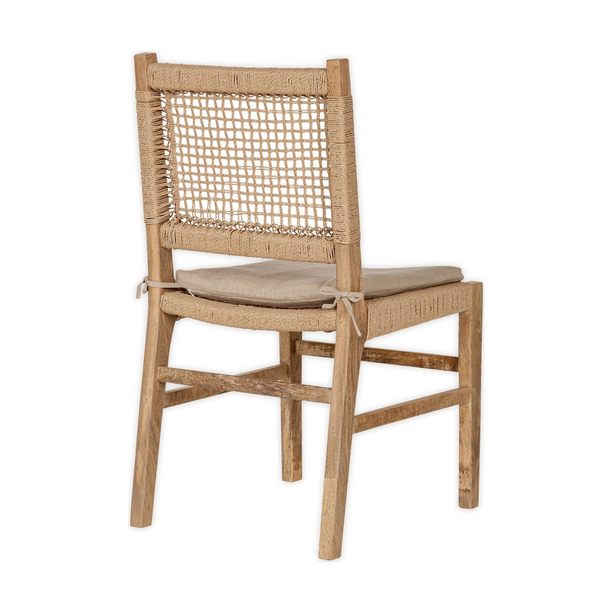 Aamani Mango Wood & Cord Dining Chair - Natural