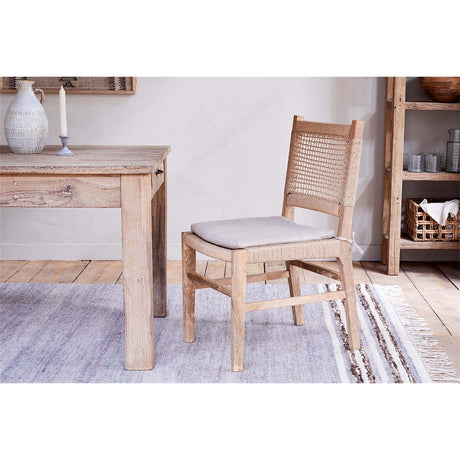 Aamani Mango Wood & Cord Dining Chair - Natural