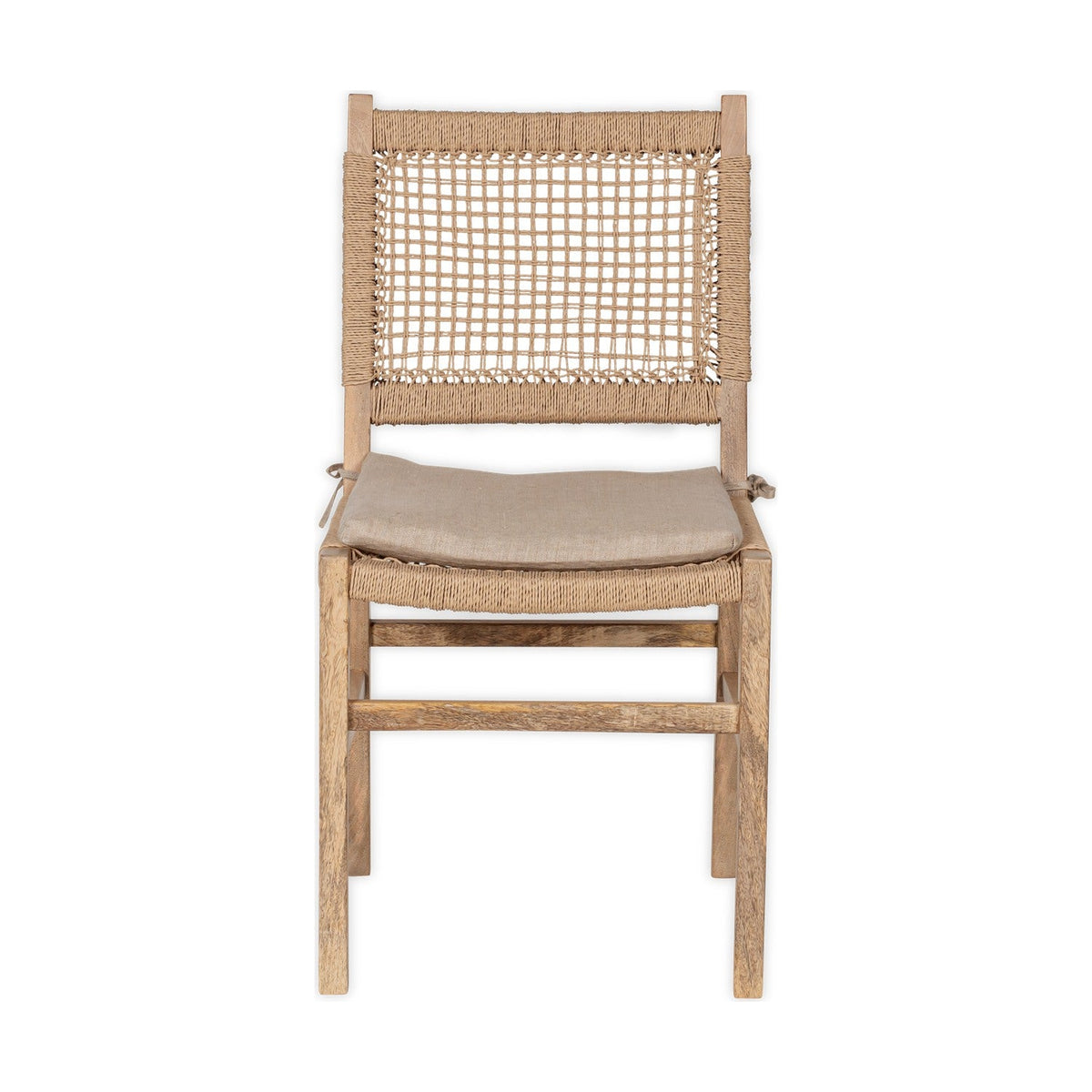 Aamani Mango Wood & Cord Dining Chair - Natural
