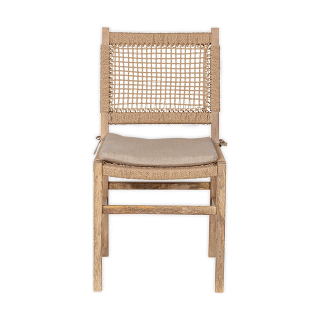 Aamani Mango Wood & Cord Dining Chair - Natural