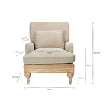 Abe Deconstructed Linen Armchair - Stone